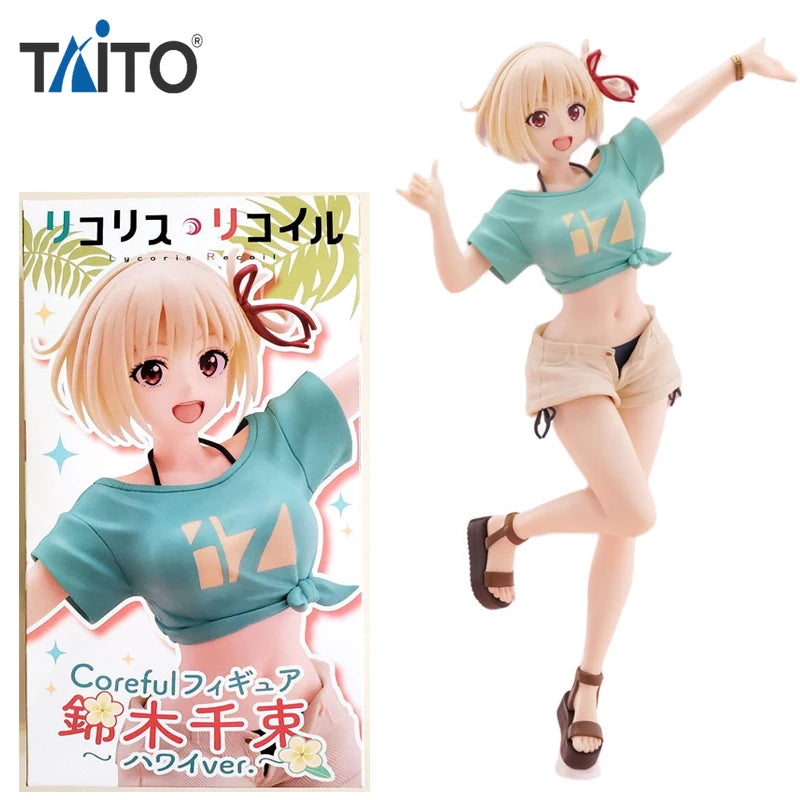 Figura de Ação Exclusiva TAiTO Coreful Lycoris Recoil Nishikigi Chisato ~Hawaii State Ver.~ PVC 18CM - Coleção Premium Bandai