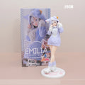 Figura de Ação Autêntica Re:Zero kara Hajimeru Isekai Seikatsu Rem, Ram, Puck e Emilia - Coleção Premium Bandai